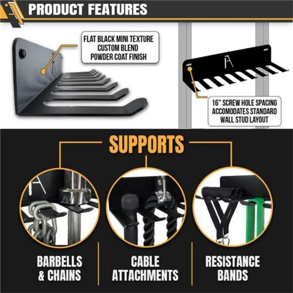 Gym Storage Rack 9 OR 11 Hook Heavy-Duty Gym Wall Organizer Gym Caddy Hanger - Picture 5 of 6